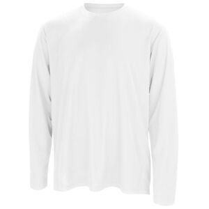Spiro Mens Sports Quick-Dry Long Sleeve Performance T-Shirt / White